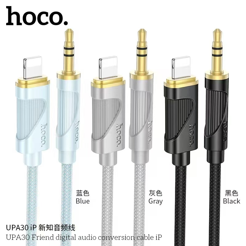 Hoco UPA30 Friend Digital Audio Aux to Lightning Cable 1M Grey