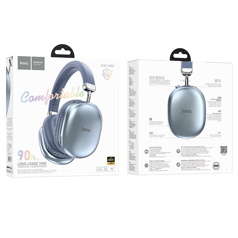 Hoco W35 MAX 90h Wireless BT Built-in MP3 Headphone Sky Blue