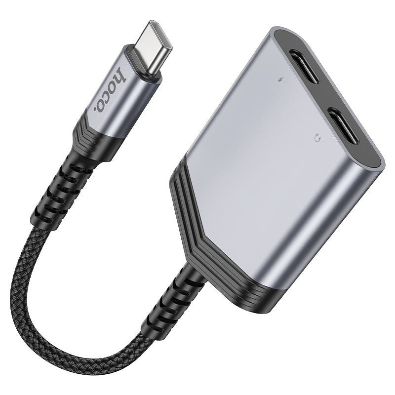 Hoco LS40 Type-C To Dual Type-C Digital Audio Converter Metal Gray