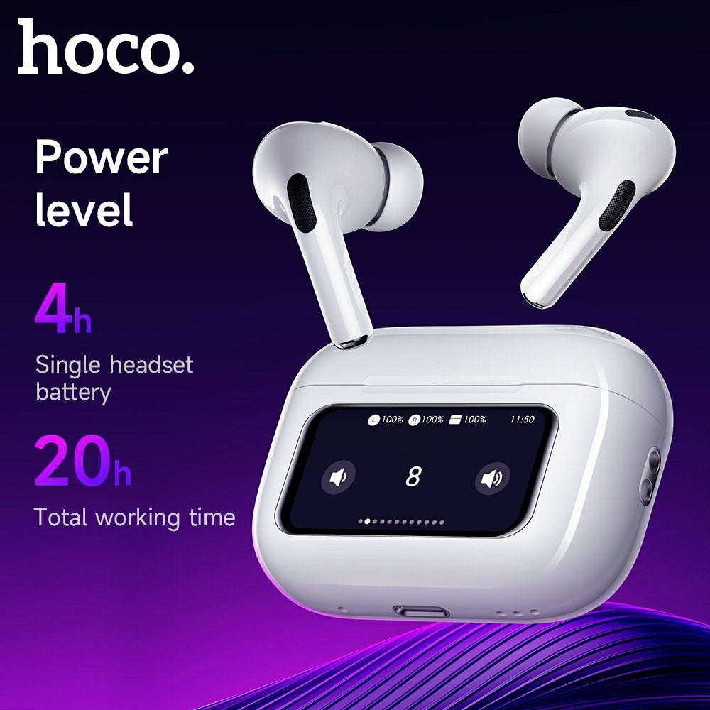 Hoco EW72 Soar True Wireless ANC Noise Reduction Touch Screen BT Headset White