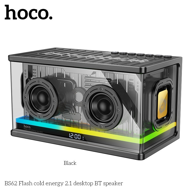 Hoco BS62 Flash Transparent 2.1 Channel Desktop BT Speaker Black