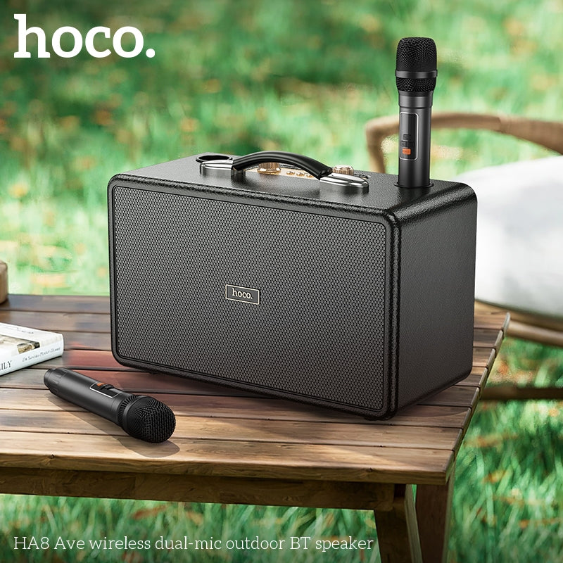 Hoco HA8 Ave Wireless Dual-Mic Karaoke Outdoor BT Speaker Black