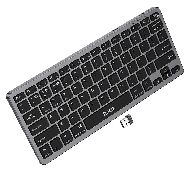 Hoco GM32 Wisdom Ultra Slim Wireless Dual-Mode BT Keyboard Black