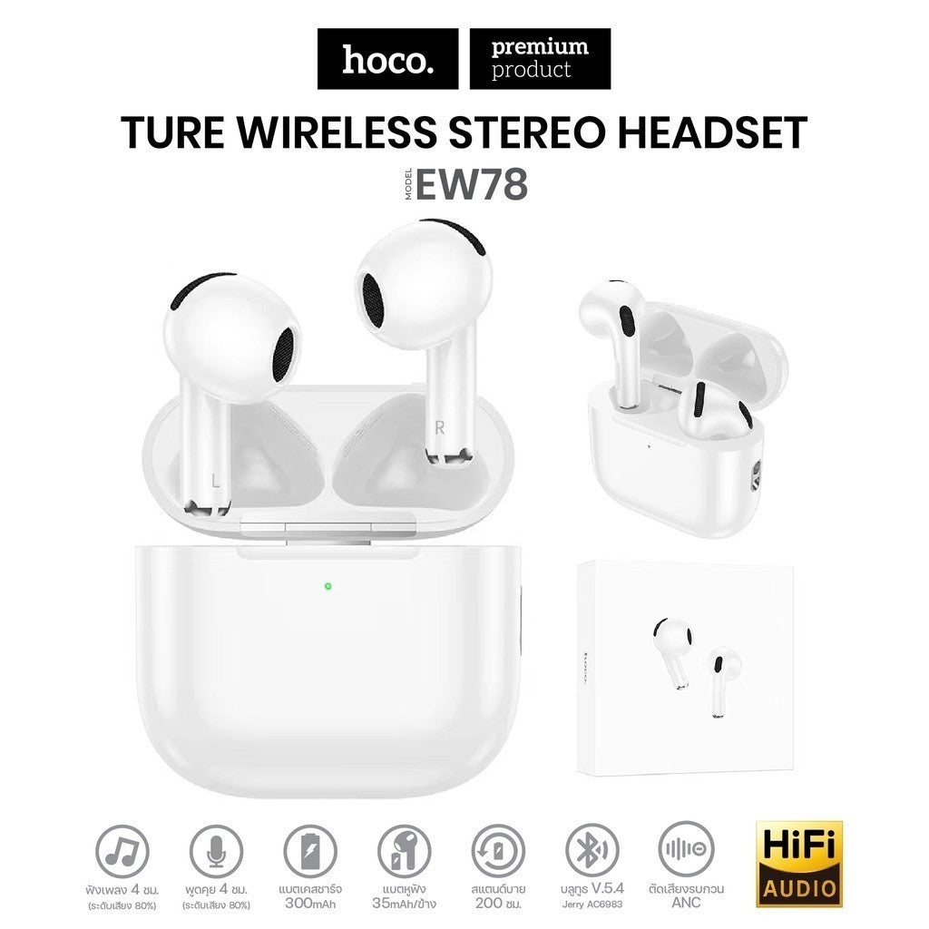 Hoco EW78 Airpod 4th Gen Design TWS Headset White