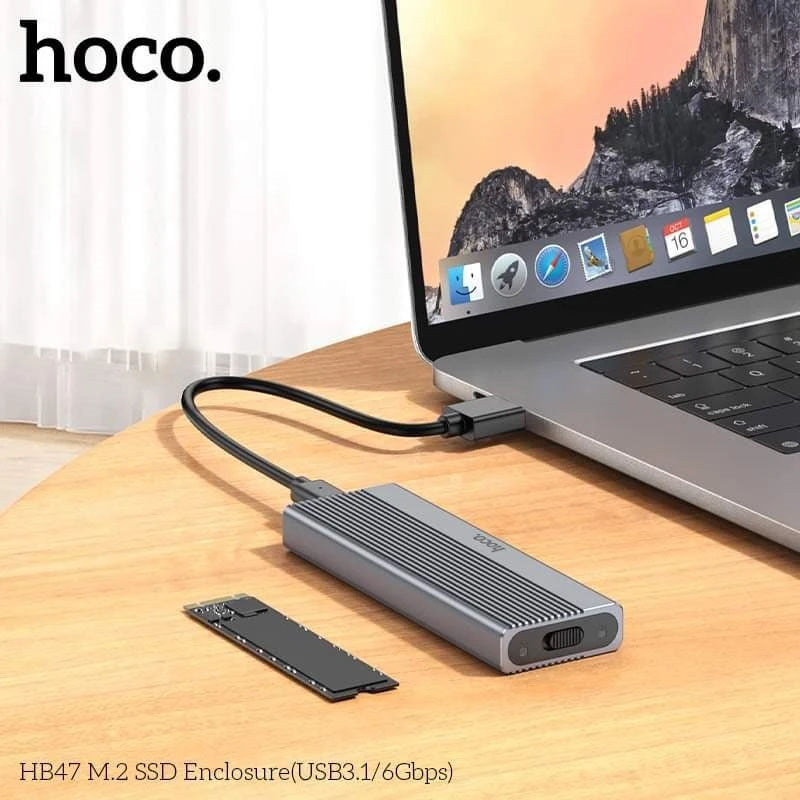 Hoco HB47A M.2 SSD Enclosure USB3.2/10Gbps Gray