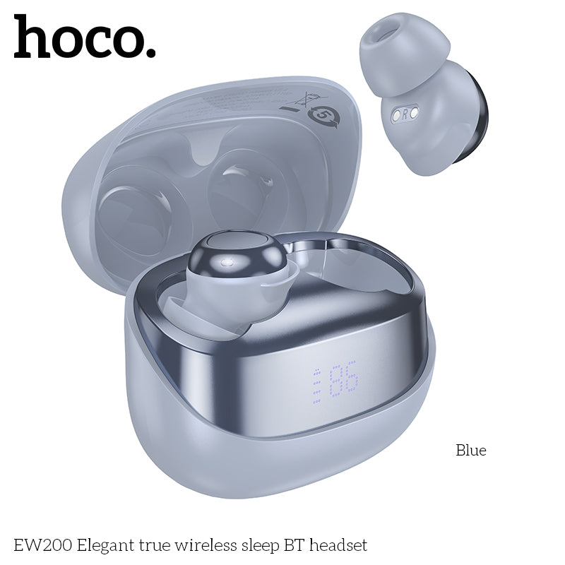 Hoco EW200 Elegant True Wireless Sleep BT Headset Blue