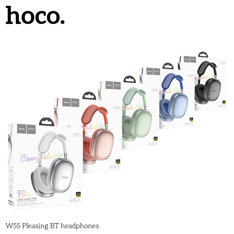 Hoco W55 Pleasing 90H BT Headphones Silver