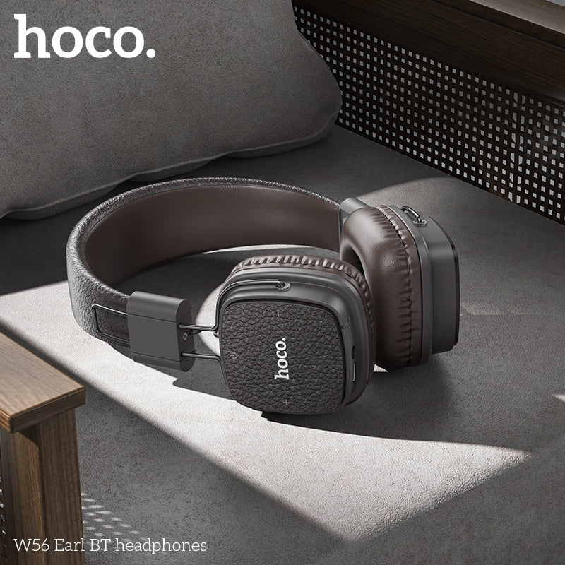 Hoco W56 Earl Leather Texture Foldable BT Headphones Brown