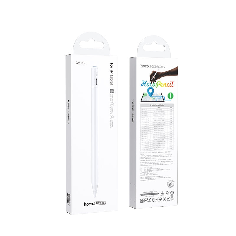 Hoco GM112 Intelligent Anti-Lost Active Capacitive Pen with Side Absorption Stylus Pen White