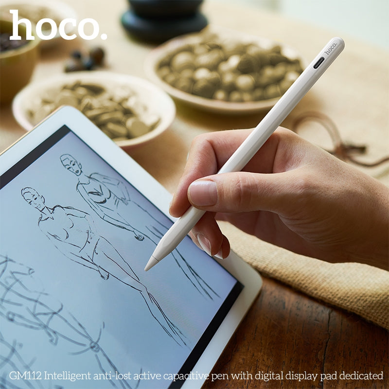 Hoco GM112 Intelligent Anti-Lost Active Capacitive Pen with Side Absorption Stylus Pen White