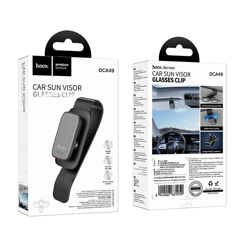 Hoco DCA49 Assistant Car Sun Glasses Clip Black