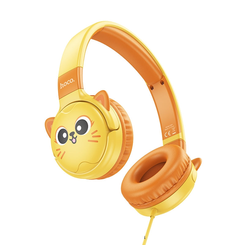 Hoco W61 Voice Kids Wired Microphone Headphones Sun Yellow