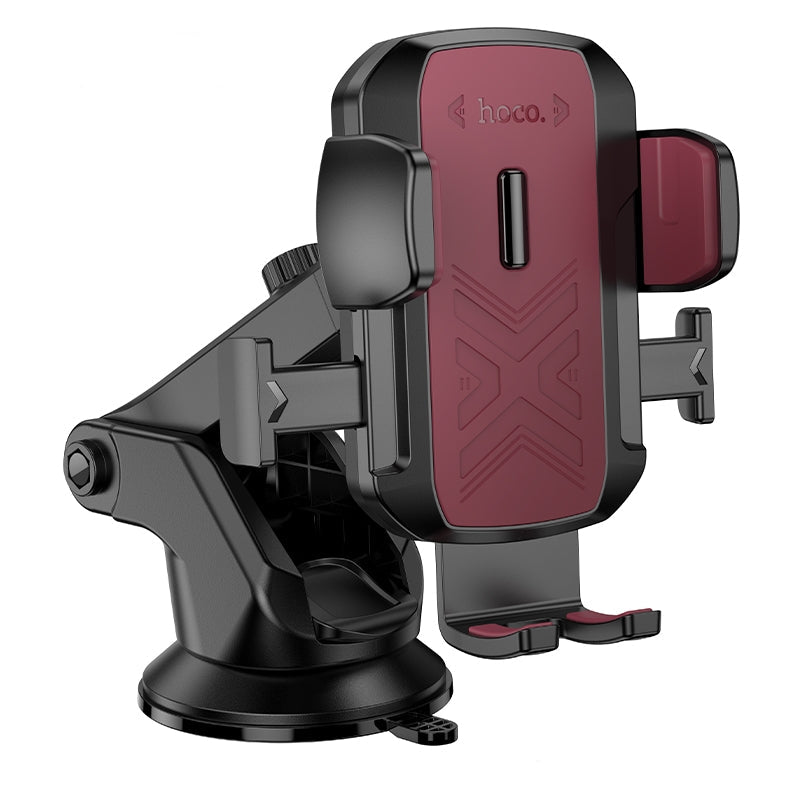 Hoco H65 Gamble Centre Console Dash & Glass One-Button Car Holder Black & Red