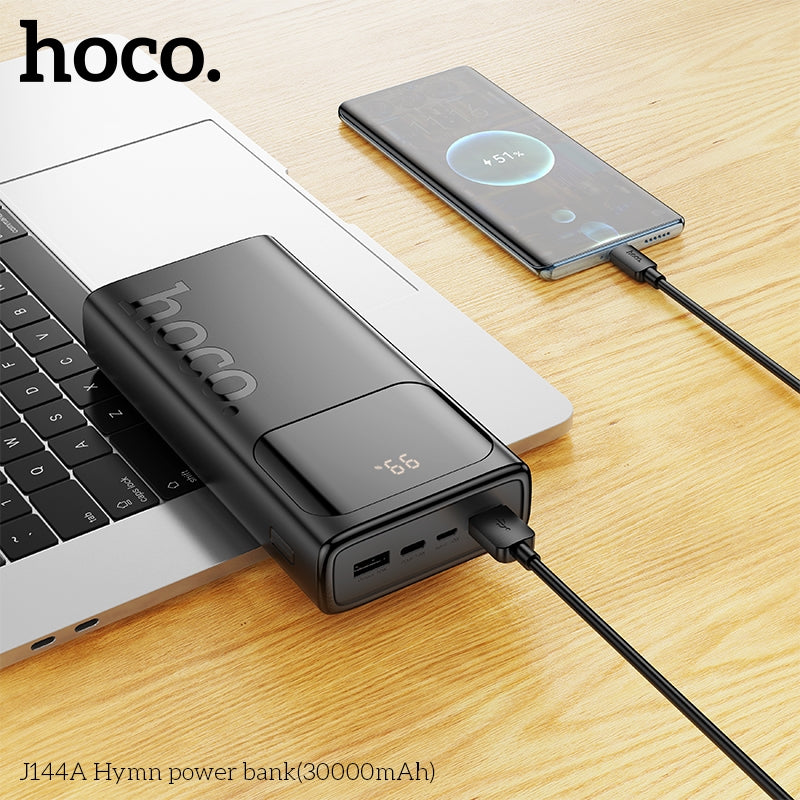 Hoco J144A Hymn Dual Output LED Digital Display Power Bank 30000mAh Black