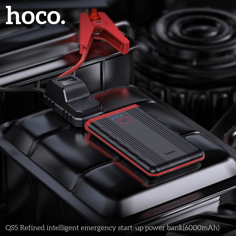 Hoco QS5 intelligent Emergency Jump Lead Power Bank 6000mAh Black