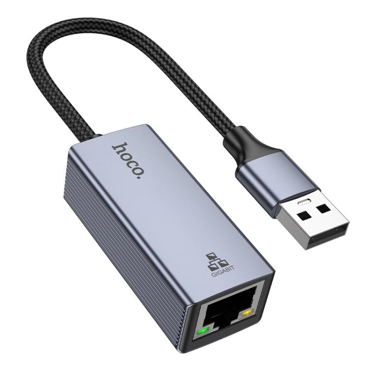 Hoco UA37 USB To Ethernet Adapter 1000 Mbps Metal Gray