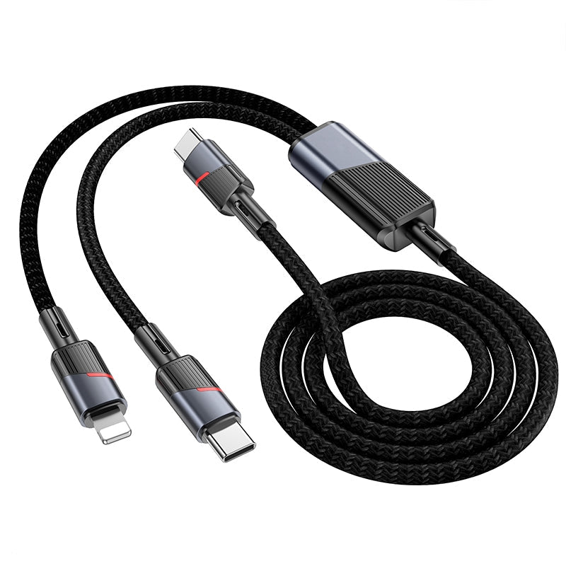 Hoco U139 Type-C To C+iP 100W Fast Charging Cable Black