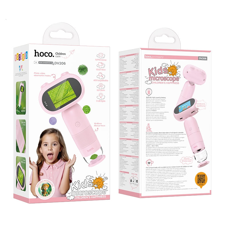 Hoco DV206 Children HD Display Microscope Pink