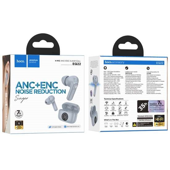 Hoco EQ22 Singer True Wireless ANC+ENC Noise Reduction BT Headset Blue Star