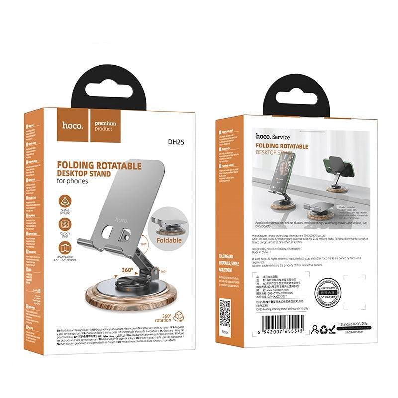 Hoco DH25 Folding Rotatable Metal Desktop Stand Gray