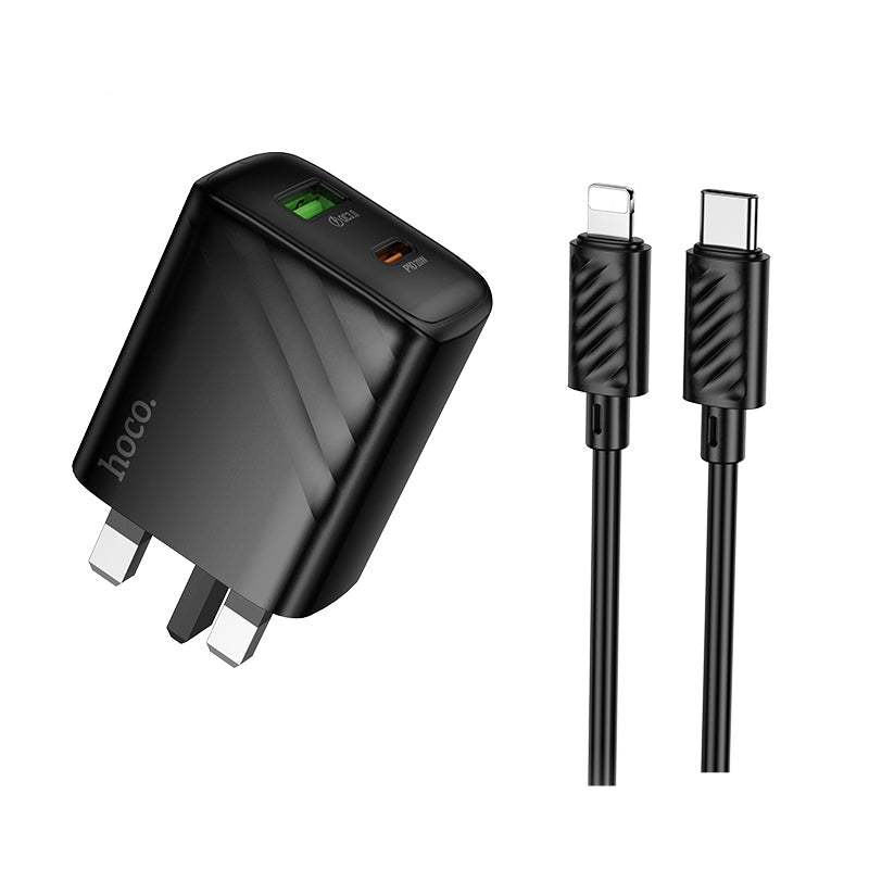 Hoco CS25B Dual Port PD20W+QC3.0 Charger Set C To iP