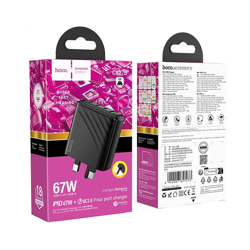 Hoco CS27B 4 OutPut Supply PD67W 3C1A Charger