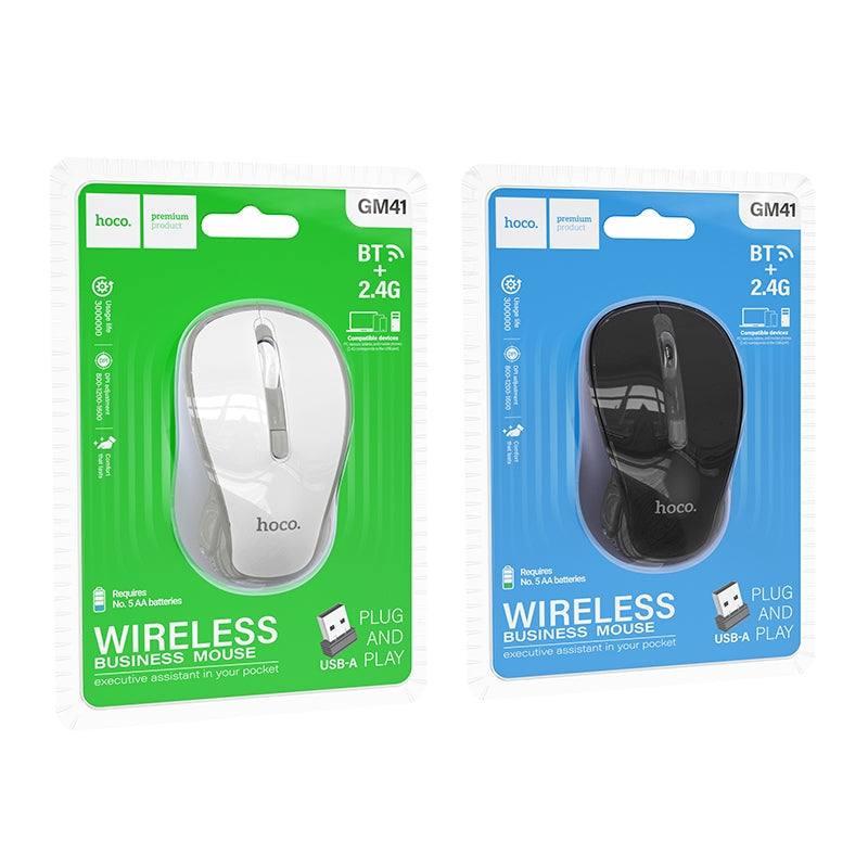 Hoco GM41 Exciting Dual-Mode BT+2.4G Business Wireless Mouse Black