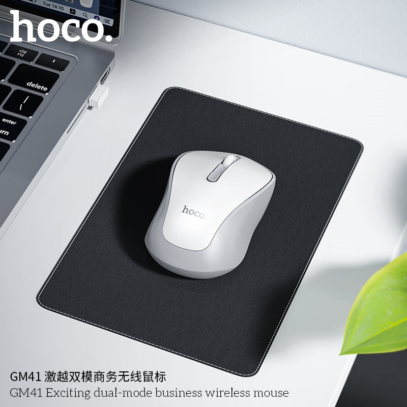 Hoco GM41 Exciting Dual-Mode BT+2.4G Business Wireless Mouse White