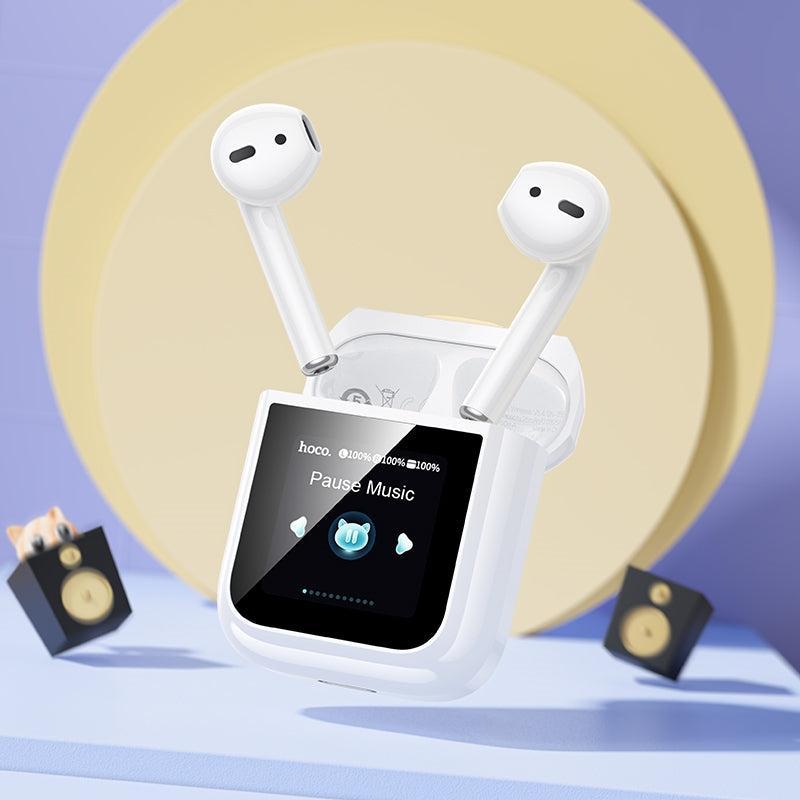 Hoco EW86 Cat Display True Wireless Touch Screen BT Headset White