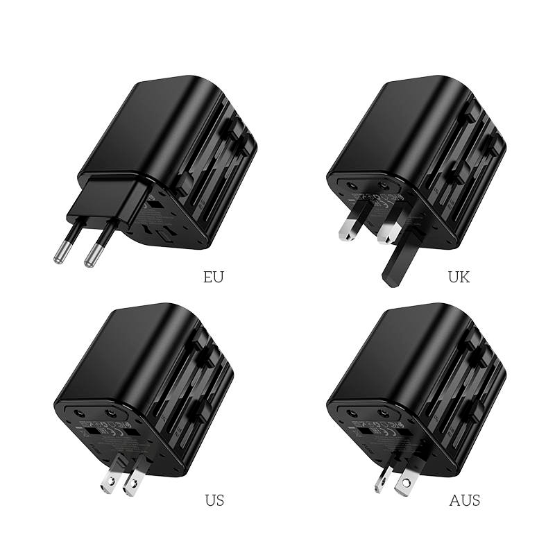 Hoco AC29 Changer Global Universal Conversion Travel Charger Black