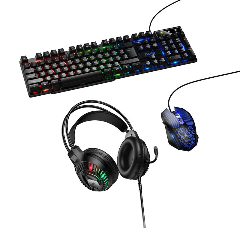Hoco DI86 Handsome Luminous 4 In 1 Gaming Combo Black