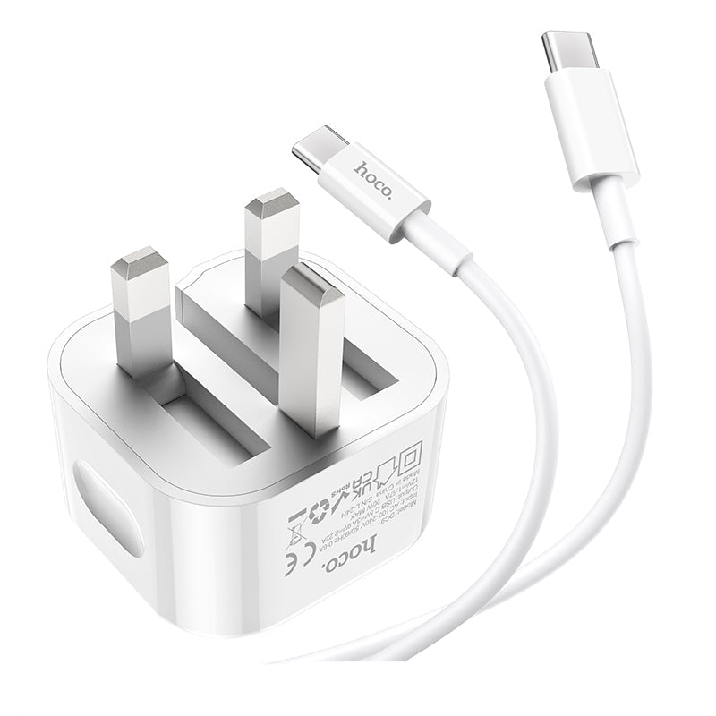 Hoco DC91 Folding Charger Set C To C PD20W White