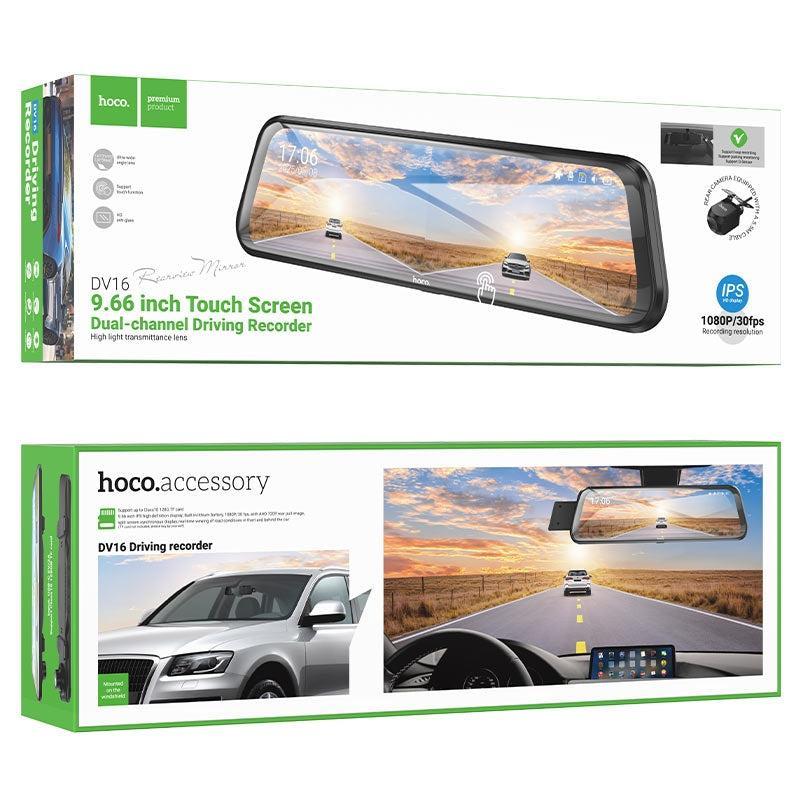 Hoco DV16 Streaming Driving Dual Channel With Rear Camera 9.66 Inch Dash Cam