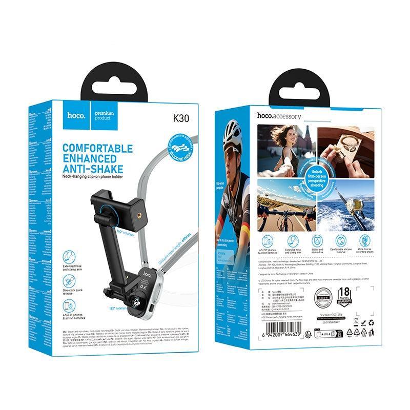 Hoco K30 Campo Neck-Hanging Phone Holder Gray