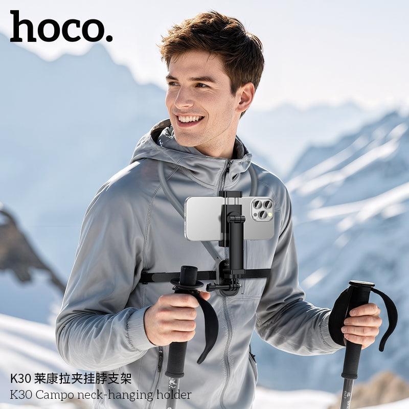 Hoco K30 Campo Neck-Hanging Phone Holder Gray