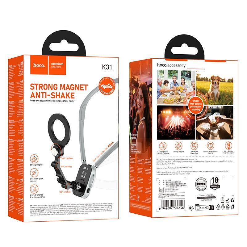 Hoco K31 Campo Magsafe Magnetic Neck-Hanging Phone Holder Gray