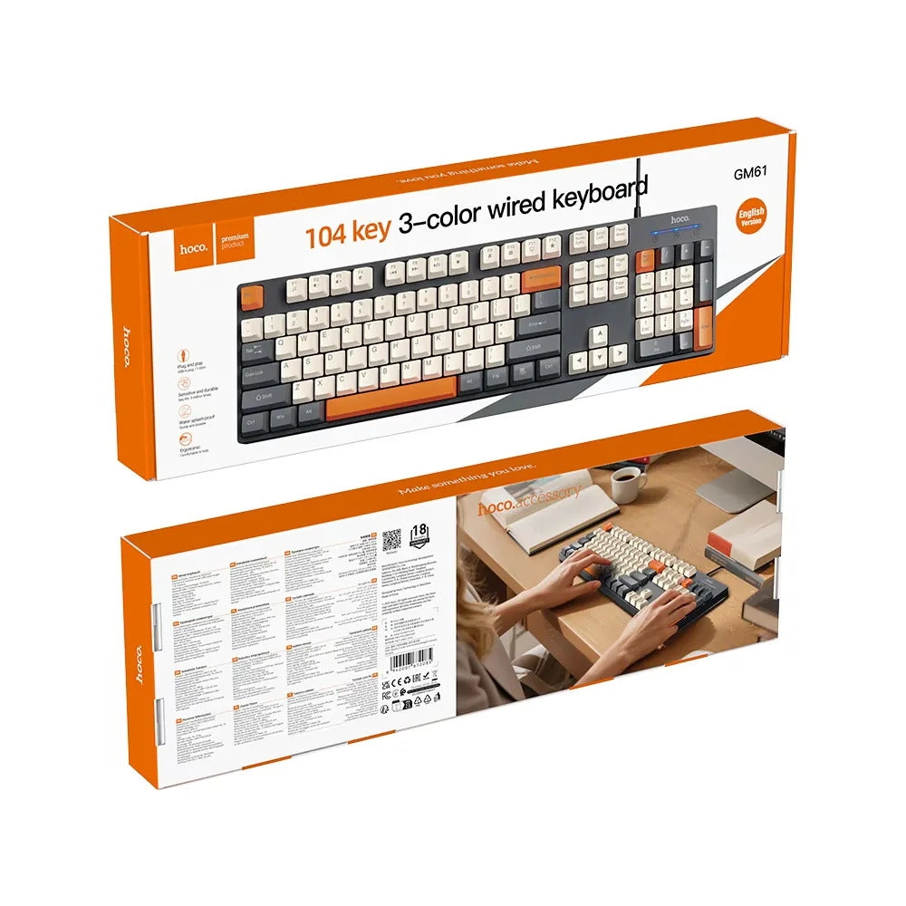 Hoco GM61 Murphy 3-Color Wired Keyboard Star Gray