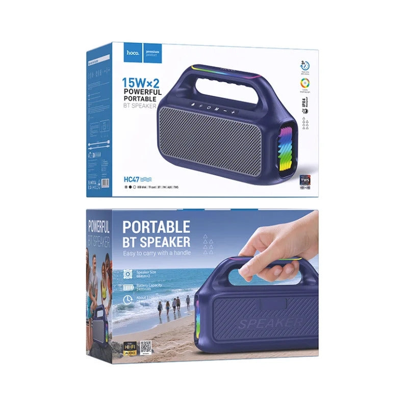 Hoco HC47 Delight Portable Side RGB BT Speaker 30W Blue