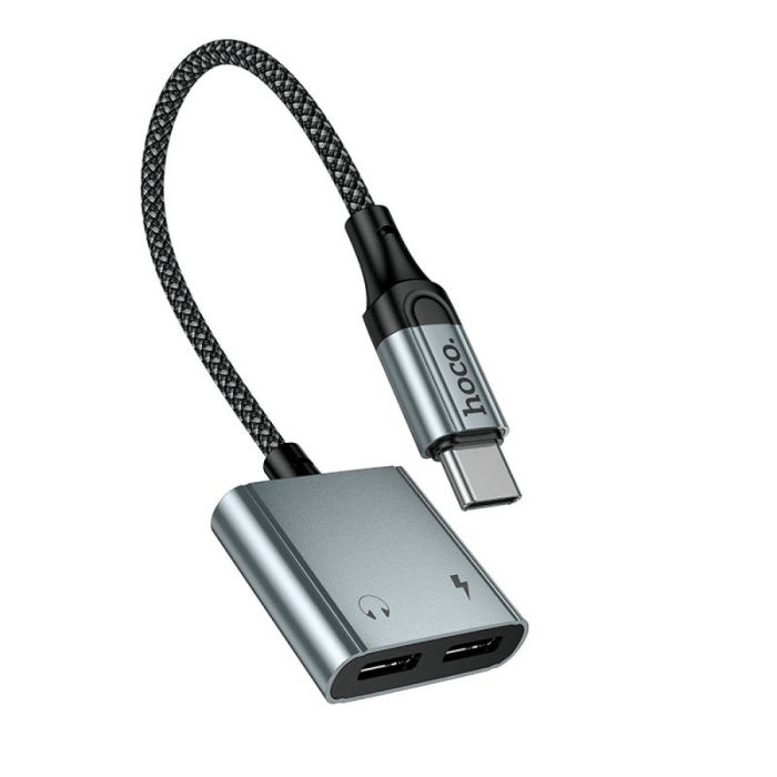 Hoco UPA34A Type-C To Dual Type-C Digital Audio Converter Gray