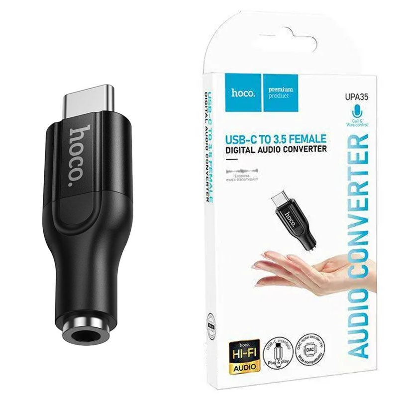 Hoco UPA35 Mia Digital Audio Type-C To 3.5mm Converter Black