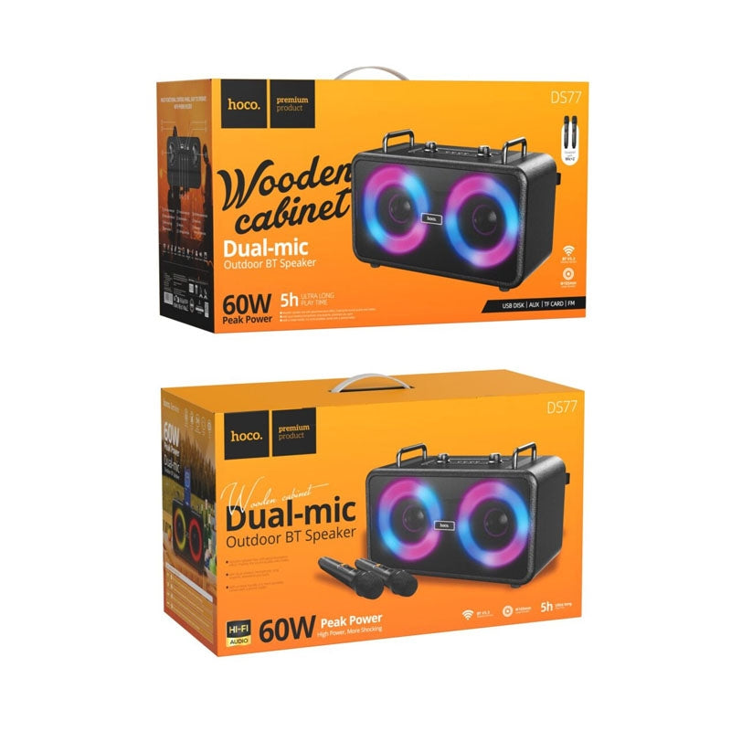 Hoco DS77 Present 60W Wireless Dual-Mic Bluetooth Speaker Black