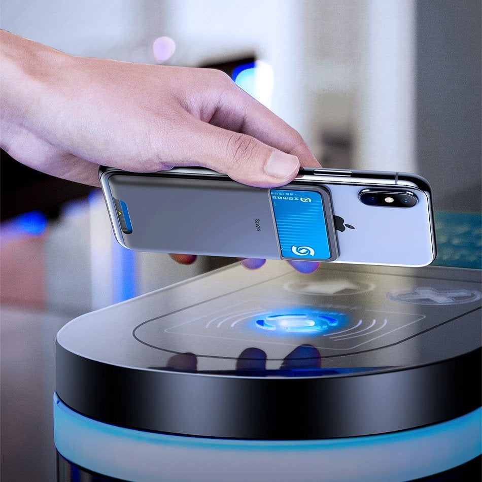 Baseus ACKD-A0G Back Stick Silicone Card Bag French Dark Grey