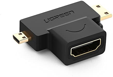 UGREEN 20144 Micro HDMI + Mini HDMI Male to HDMI Female Adapter Black-www.firsthelptech.ie