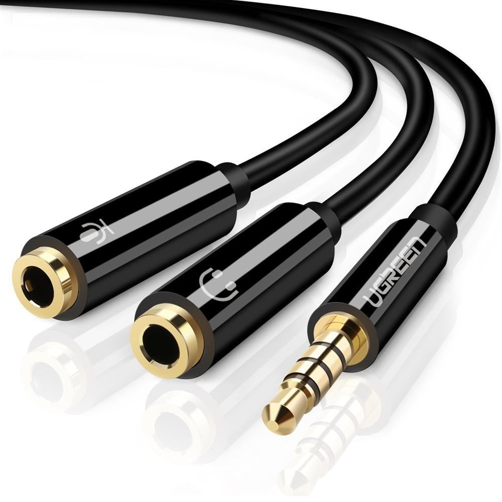 UGREEN 30620 3.5mm Male to 2 Female Audio Cable Black