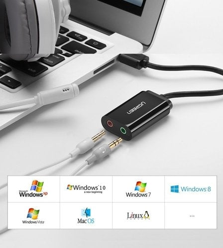 UGREEN 30724 USB 2.0 External Sound Adapter Black-www.firsthelptech.ie