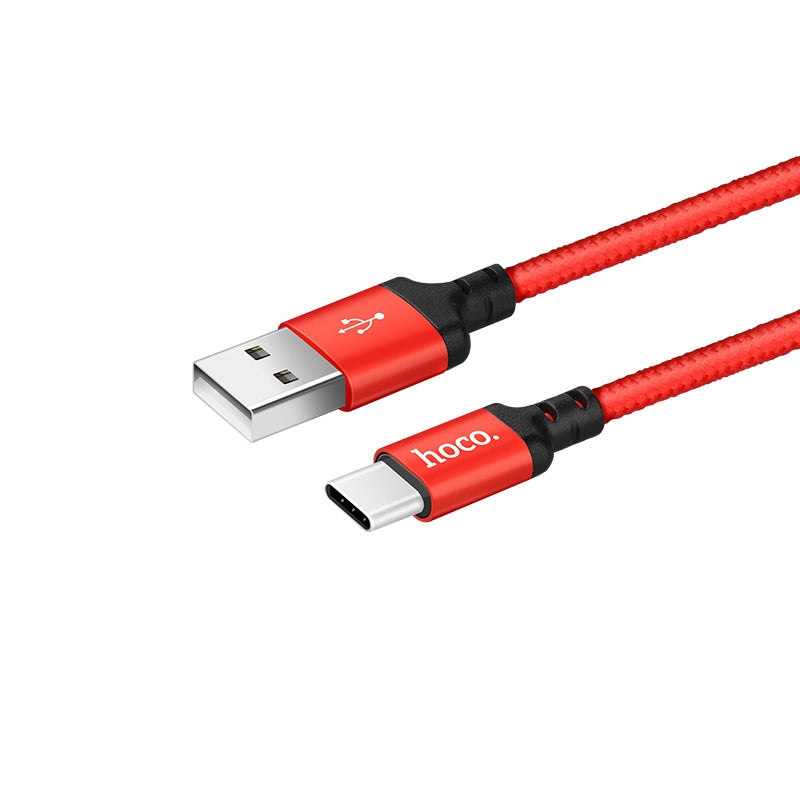 Hoco X14 Fast Charging Type-C Cable 1M Red & Black