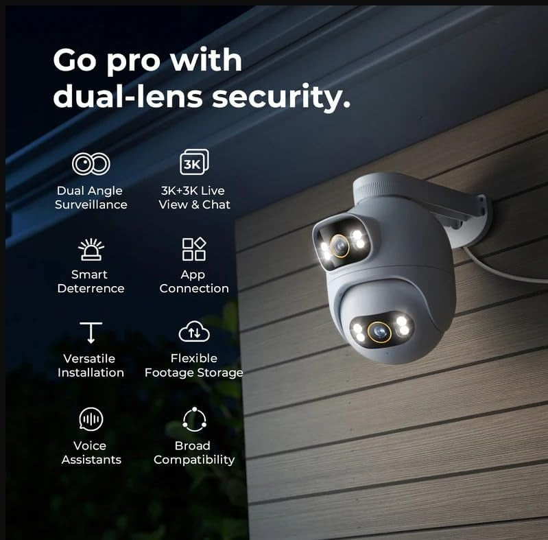 Xiaomi Imilab EC6 Dual Out-Door WiFi Plug-In Spotlight Security Camera 3K & 3K White