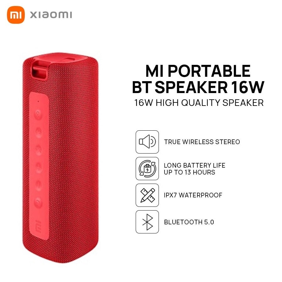 Xiaomi Mi Portable 16W IPX7 Waterproof Bluetooth Speaker Red