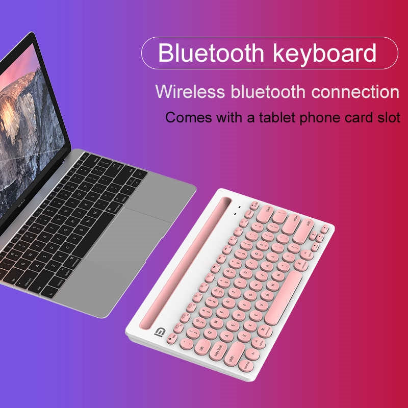 FUDE BD-EK3381 Multi-Connection Mobile / Tablet Bluetooth Keyboard Stand Black-www.firsthelptech.ie