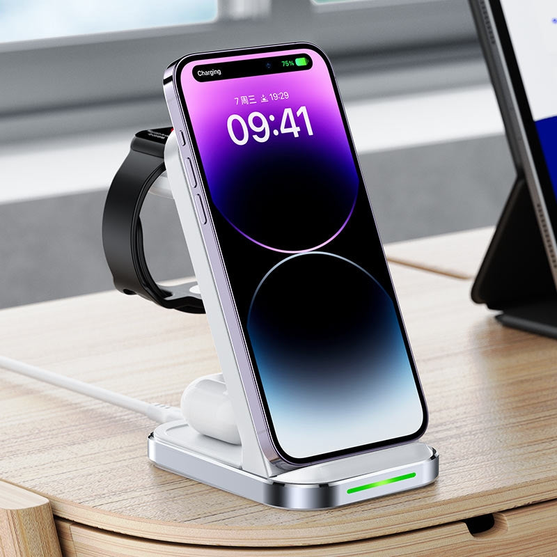 ACEFAST E15 Desktop 3-in-1 Wireless Charging Stand 15W White